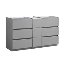 Load image into Gallery viewer, Fresca Lazzaro 60&quot; Gray Free Standing Double Sink Modern Bathroom Cabinet- Fresca