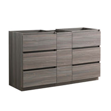 Load image into Gallery viewer, Fresca Lazzaro 60&quot; Gray Wood Free Standing Double Sink Modern Bathroom Cabinet- Fresca