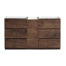 Load image into Gallery viewer, Fresca Lazzaro 60&quot; Rosewood Free Standing Double Sink Modern Bathroom Cabinet- Fresca
