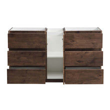 Load image into Gallery viewer, Fresca Lazzaro 60&quot; Rosewood Free Standing Double Sink Modern Bathroom Cabinet- Fresca