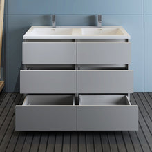 Load image into Gallery viewer, Fresca Lazzaro 48&quot; Gray Free Standing Modern Bathroom Cabinet w/ Integrated Double Sink- Fresca