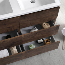 Load image into Gallery viewer, Fresca Lazzaro 48&quot; Rosewood Free Standing Modern Bathroom Cabinet w/ Integrated Double Sink- Fresca