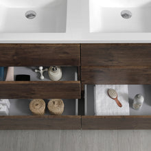 Load image into Gallery viewer, Fresca Lazzaro 48&quot; Rosewood Free Standing Modern Bathroom Cabinet w/ Integrated Double Sink- Fresca