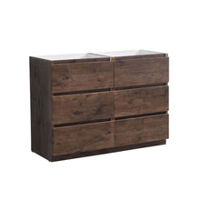 Load image into Gallery viewer, Fresca Lazzaro 48&quot; Rosewood Free Standing Double Sink Modern Bathroom Cabinet- Fresca