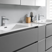 Load image into Gallery viewer, Fresca Lazzaro 72&quot; Gray Free Standing Double Sink Modern Bathroom Cabinet w/ Integrated Sinks- Fresca