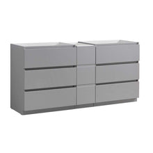 Load image into Gallery viewer, Fresca Lazzaro 72&quot; Gray Free Standing Double Sink Modern Bathroom Cabinet- Fresca