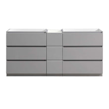 Load image into Gallery viewer, Fresca Lazzaro 72&quot; Gray Free Standing Double Sink Modern Bathroom Cabinet- Fresca