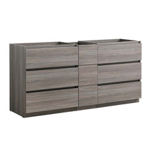 Load image into Gallery viewer, Fresca Lazzaro 72&quot; Gray Wood Free Standing Double Sink Modern Bathroom Cabinet- Fresca