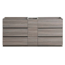 Load image into Gallery viewer, Fresca Lazzaro 72&quot; Gray Wood Free Standing Double Sink Modern Bathroom Cabinet- Fresca