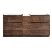 Load image into Gallery viewer, Fresca Lazzaro 72&quot; Rosewood Free Standing Double Sink Modern Bathroom Cabinet- Fresca