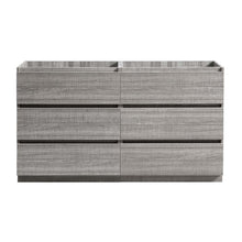 Load image into Gallery viewer, Fresca Lazzaro 60&quot; Glossy Ash Gray Free Standing Double Sink Modern Bathroom Cabinet- Fresca