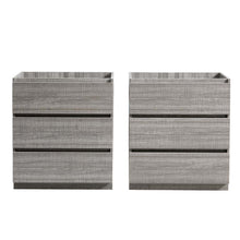 Load image into Gallery viewer, Fresca Lazzaro 60&quot; Glossy Ash Gray Free Standing Double Sink Modern Bathroom Cabinet- Fresca