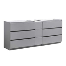 Load image into Gallery viewer, Fresca Lazzaro 84&quot; Gray Free Standing Double Sink Modern Bathroom Cabinet- Fresca