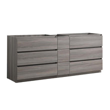 Load image into Gallery viewer, Fresca Lazzaro 84&quot; Gray Wood Free Standing Double Sink Modern Bathroom Cabinet- Fresca
