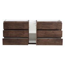 Load image into Gallery viewer, Fresca Lazzaro 84&quot; Rosewood Free Standing Double Sink Modern Bathroom Cabinet- Fresca