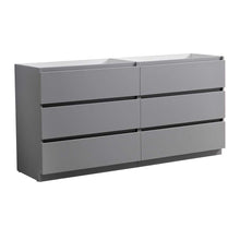 Load image into Gallery viewer, Fresca Lazzaro 72&quot; Gray Free Standing Double Sink Modern Bathroom Cabinet- Fresca