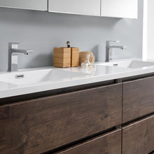 Load image into Gallery viewer, Fresca Lazzaro 72&quot; Rosewood Free Standing Modern Bathroom Cabinet w/ Integrated Double Sink- Fresca