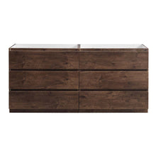 Load image into Gallery viewer, Fresca Lazzaro 72&quot; Rosewood Free Standing Double Sink Modern Bathroom Cabinet- Fresca