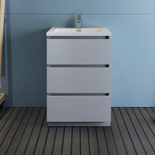 Load image into Gallery viewer, Fresca Lazzaro 24&quot; Gray Free Standing Modern Bathroom Cabinet w/ Integrated Sink- Fresca