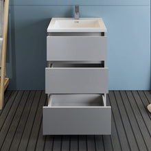 Load image into Gallery viewer, Fresca Lazzaro 24&quot; Gray Free Standing Modern Bathroom Cabinet w/ Integrated Sink- Fresca
