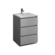 Load image into Gallery viewer, Fresca Lazzaro 24&quot; Gray Free Standing Modern Bathroom Cabinet w/ Integrated Sink- Fresca