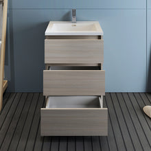 Load image into Gallery viewer, Fresca Lazzaro 24&quot; Gray Wood Free Standing Modern Bathroom Cabinet w/ Integrated Sink- Fresca
