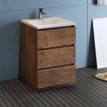 Load image into Gallery viewer, Fresca Lazzaro 24&quot; Rosewood Free Standing Modern Bathroom Cabinet w/ Integrated Sink- Fresca