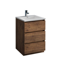 Load image into Gallery viewer, Fresca Lazzaro 24&quot; Rosewood Free Standing Modern Bathroom Cabinet w/ Integrated Sink- Fresca