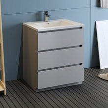 Load image into Gallery viewer, Fresca Lazzaro 30&quot; Gray Free Standing Modern Bathroom Cabinet w/ Integrated Sink- Fresca