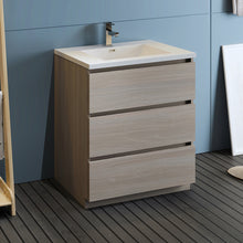 Load image into Gallery viewer, Fresca Lazzaro 30&quot; Gray Wood Free Standing Modern Bathroom Cabinet w/ Integrated Sink- Fresca