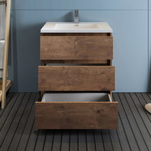 Load image into Gallery viewer, Fresca Lazzaro 30&quot; Rosewood Free Standing Modern Bathroom Cabinet w/ Integrated Sink- Fresca