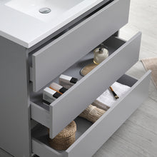 Load image into Gallery viewer, Fresca Lazzaro 36&quot; Gray Free Standing Modern Bathroom Cabinet w/ Integrated Sink- Fresca