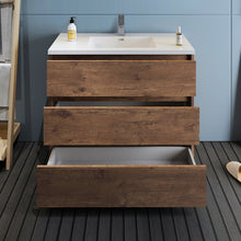 Load image into Gallery viewer, Fresca Lazzaro 42&quot; Rosewood Free Standing Modern Bathroom Cabinet w/ Integrated Sink- Fresca