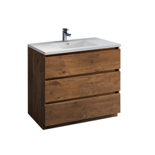 Load image into Gallery viewer, Fresca Lazzaro 42&quot; Rosewood Free Standing Modern Bathroom Cabinet w/ Integrated Sink- Fresca
