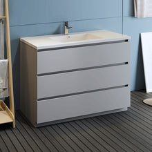 Load image into Gallery viewer, Fresca Lazzaro 48&quot; Gray Free Standing Modern Bathroom Cabinet w/ Integrated Sink- Fresca