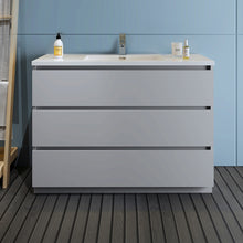 Load image into Gallery viewer, Fresca Lazzaro 48&quot; Gray Free Standing Modern Bathroom Cabinet w/ Integrated Sink- Fresca