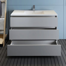 Load image into Gallery viewer, Fresca Lazzaro 48&quot; Gray Free Standing Modern Bathroom Cabinet w/ Integrated Sink- Fresca