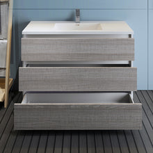 Load image into Gallery viewer, Fresca Lazzaro 48&quot; Glossy Ash Gray Free Standing Modern Bathroom Cabinet w/ Integrated Sink- Fresca