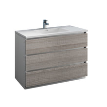 Load image into Gallery viewer, Fresca Lazzaro 48&quot; Glossy Ash Gray Free Standing Modern Bathroom Cabinet w/ Integrated Sink- Fresca