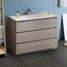 Load image into Gallery viewer, Fresca Lazzaro 48&quot; Gray Wood Free Standing Modern Bathroom Cabinet w/ Integrated Sink- Fresca