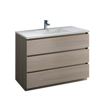 Load image into Gallery viewer, Fresca Lazzaro 48&quot; Gray Wood Free Standing Modern Bathroom Cabinet w/ Integrated Sink- Fresca