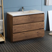 Load image into Gallery viewer, Fresca Lazzaro 48&quot; Rosewood Free Standing Modern Bathroom Cabinet w/ Integrated Sink- Fresca