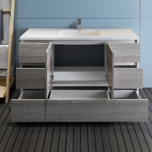 Load image into Gallery viewer, Fresca Lazzaro 60&quot; Glossy Ash Gray Free Standing Modern Bathroom Cabinet w/ Integrated Single Sink- Fresca