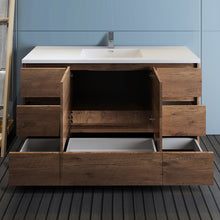 Load image into Gallery viewer, Fresca Lazzaro 60&quot; Rosewood Free Standing Modern Bathroom Cabinet w/ Integrated Single Sink- Fresca