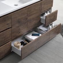 Load image into Gallery viewer, Fresca Lazzaro 60&quot; Rosewood Free Standing Modern Bathroom Cabinet w/ Integrated Single Sink- Fresca