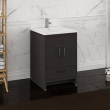 Load image into Gallery viewer, Fresca Imperia 24&quot; Dark Gray Oak Free Standing Modern Bathroom Cabinet w/ Integrated Sink- Fresca