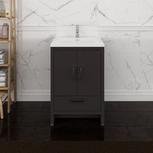 Load image into Gallery viewer, Fresca Imperia 24&quot; Dark Gray Oak Free Standing Modern Bathroom Cabinet w/ Integrated Sink- Fresca