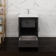 Load image into Gallery viewer, Fresca Imperia 24&quot; Dark Gray Oak Free Standing Modern Bathroom Cabinet w/ Integrated Sink- Fresca