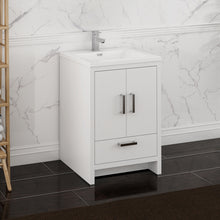 Load image into Gallery viewer, Fresca Imperia 24&quot; Glossy White Free Standing Modern Bathroom Cabinet w/ Integrated Sink- Fresca