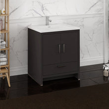 Load image into Gallery viewer, Fresca Imperia 30&quot; Dark Gray Oak Free Standing Modern Bathroom Cabinet w/ Integrated Sink- Fresca